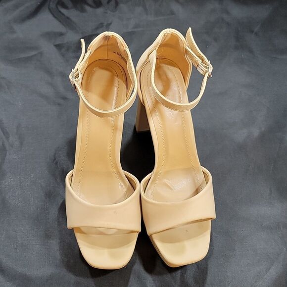 BOMBOO COMPOSED-27 PLASFORM PEEP TOE CHUNKY HEEL LADIES SANDAL - Picture 3 of 15